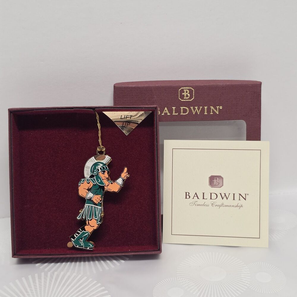 Baldwin Christmas Ornament American Sports Michigan University Spartans Logo